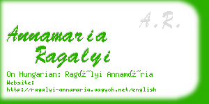 annamaria ragalyi business card